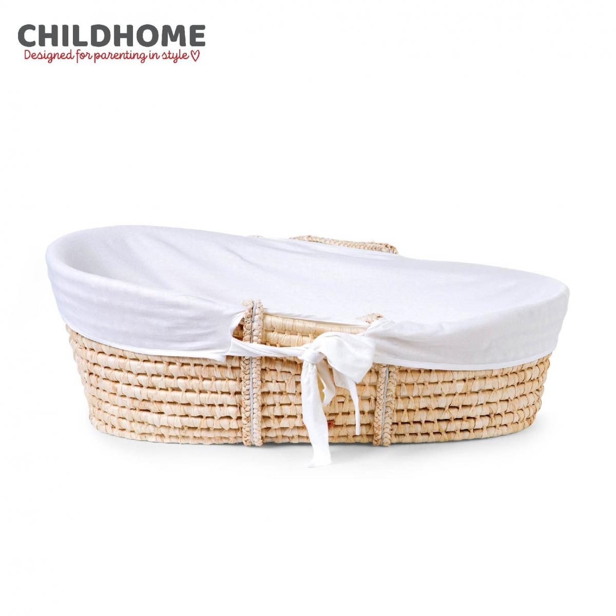 JERSEY Cover for Moses Basket  - OFF WHITE 