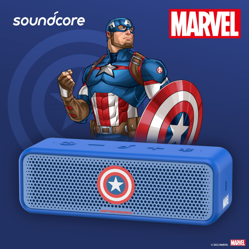 Anker SoundCore Select 2 防水藍牙喇叭 - MARVEL 特別版 ( 美國隊長 )