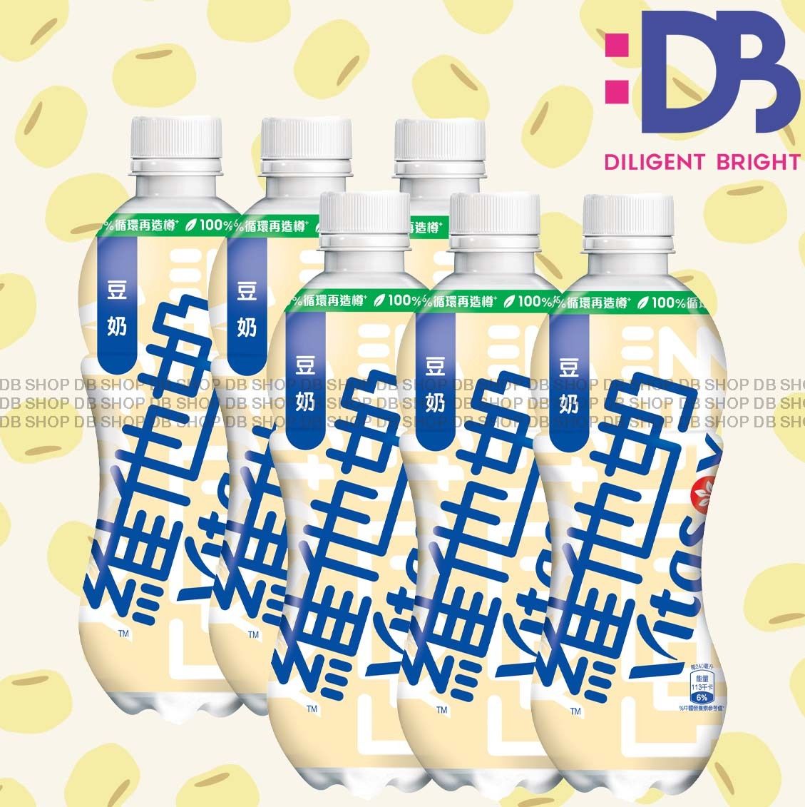 (6支) 樽裝 原味荳奶 豆奶 (480毫升 X 6) 包裝隨機發放