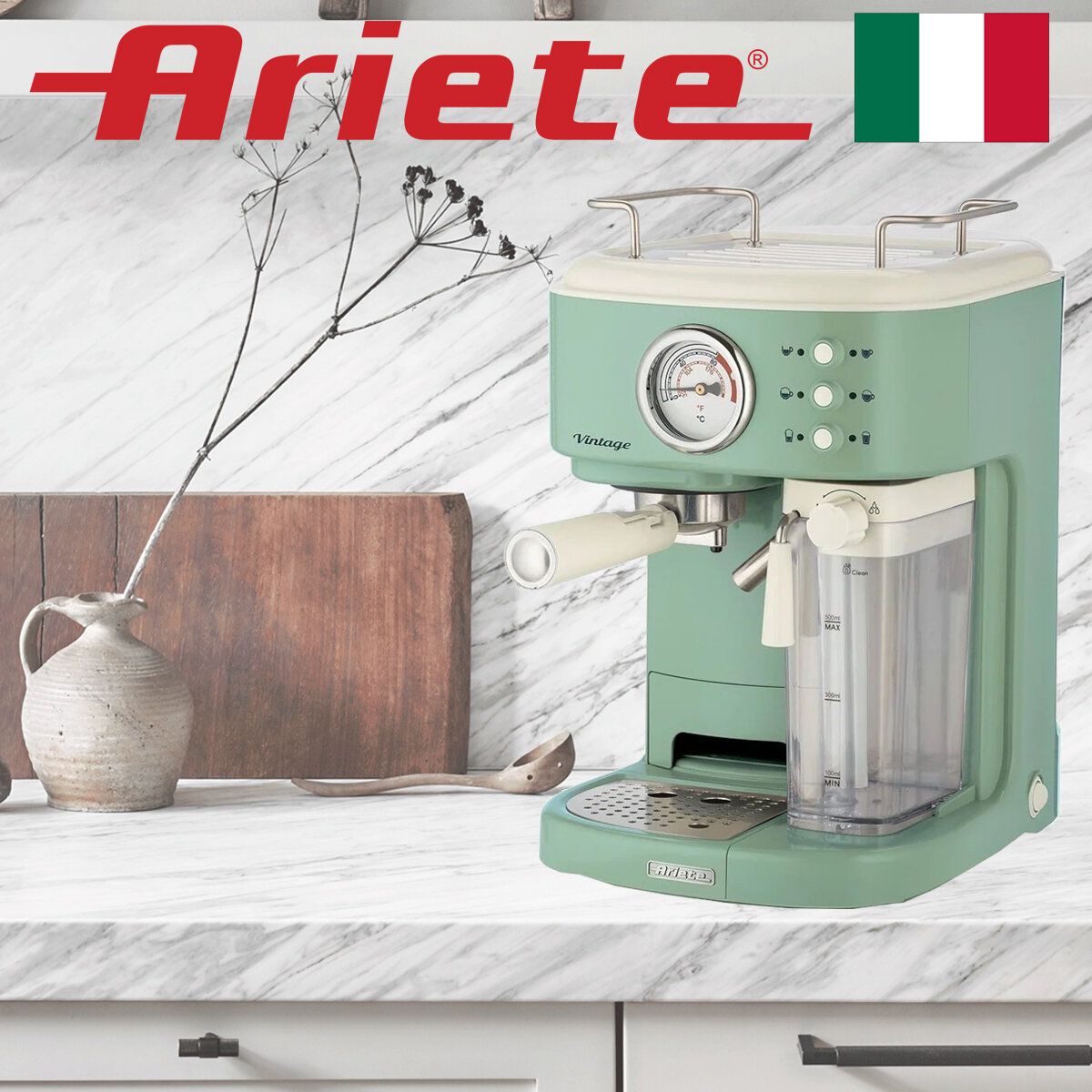 Espresso Coffee Maker Vintage - Ariete 1383 - with automatic system for  cappuccino and caffè latte 