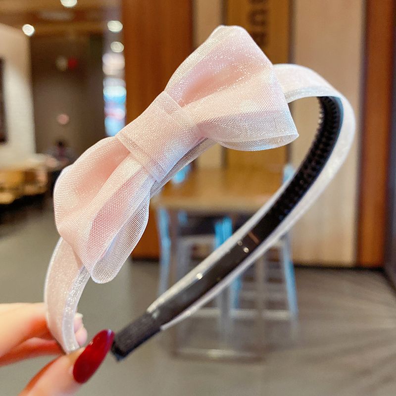 兒童蝴蝶結髮箍帶齒防滑頭箍髮飾(2#粉色)