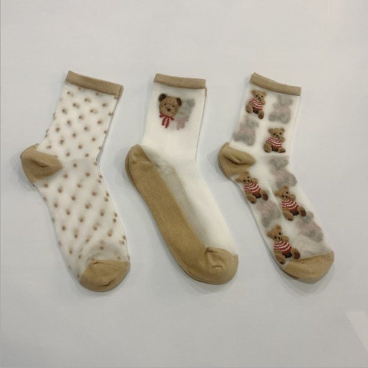 （6雙）襪子女日係可愛冰絲堆堆襪