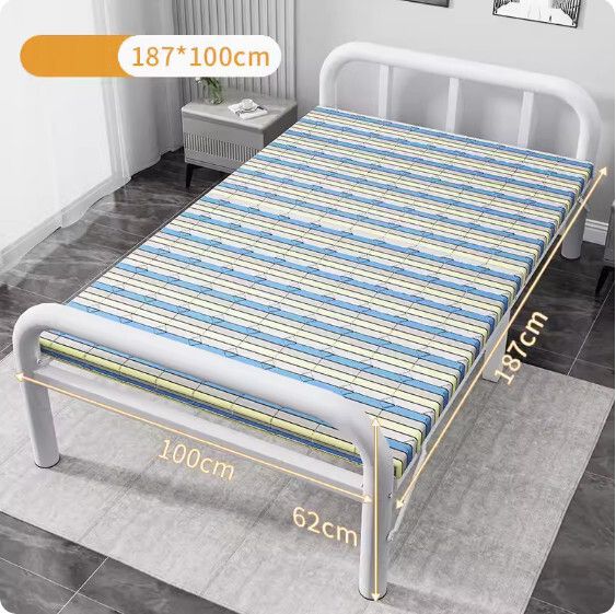 簡易摺疊床【圓管條紋+加固款（寬100CM）】#M278006240