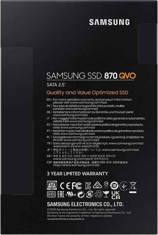 Samsung | 8TB 870 QVO SATA III 2.5吋SSD 內部固態硬碟(MZ-77Q8T0BW