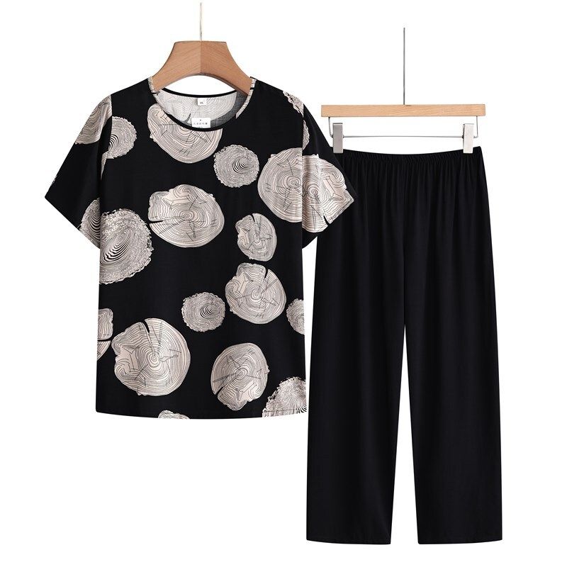 老年人短袖套裝( XL-4XL碼 棕灰樹樁）【下單後請聯絡客服確認發貨尺碼】F001099131