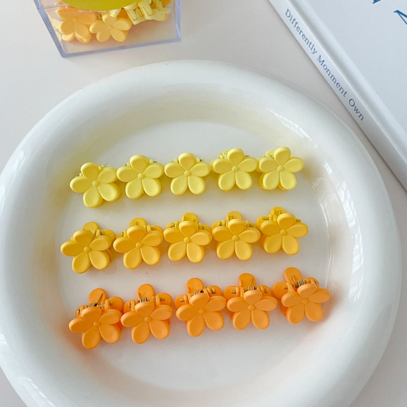 兒童彩色小抓夾劉海夾 頭飾/髮飾(2-黃色花朵15個裝)