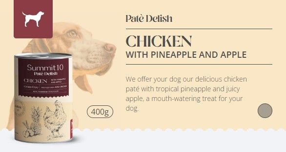 Summit 10 - 無穀物天然狗狗罐頭 (雞肉+鳳梨+蘋果) 400g 1