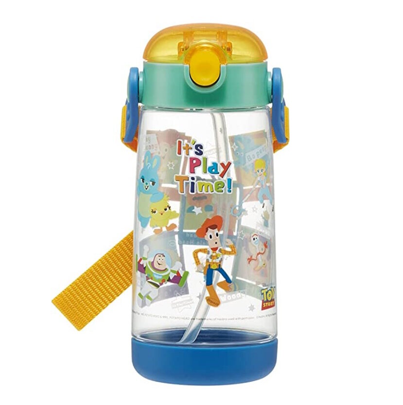 Skater Disney - Toy Story Children's Water Bottle, Clear Bottle with Straw,16.2 fl oz (480 ml) (Parallel Imports Product)
