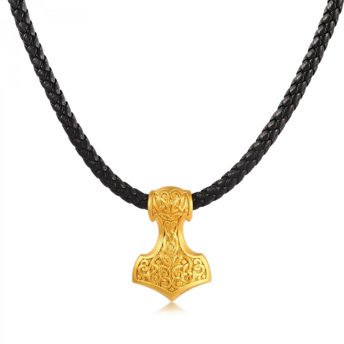 Cultural Blessing 'The Legend' 999.9 Gold Thor's Hammer Necklace Price-by-Weight approx 0.66 tael