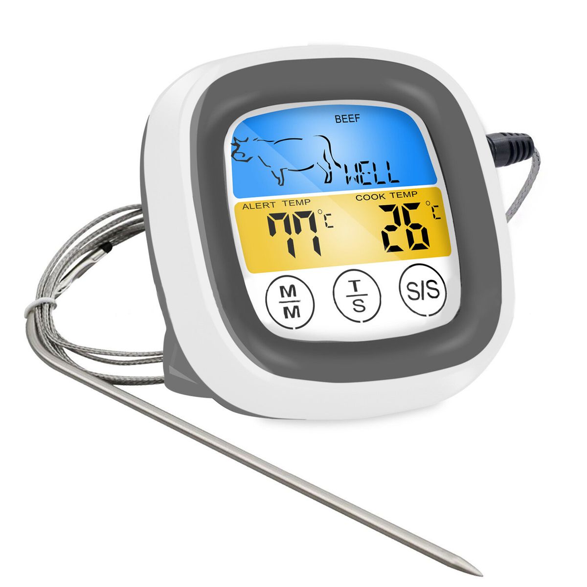 T-NU-Kitchen food digital display touch thermometer Outdoor barbecue thermometer timer barbecue fork
