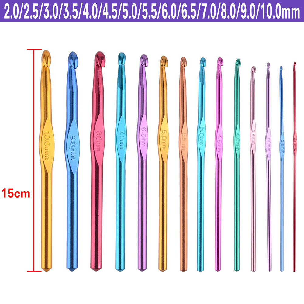 12 PCS Plastic Suger Color 2.0 3.0 4.0 6.0 8.0 10.0mm Crochet Hook Set for  Hand Crochet Yarn - China Crochet Hook and Crochet Needle price