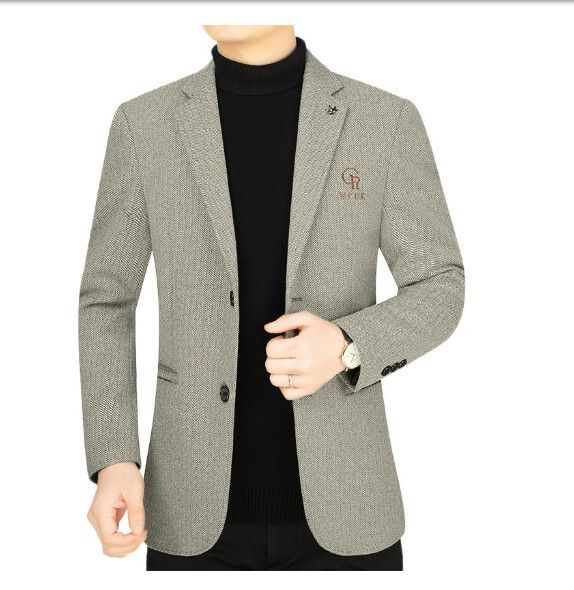 商務休閒西服上衣外套【M-4XL】【XZ1759淺咖】 (下單後聯絡客服確認發貨尺碼) #H246018072