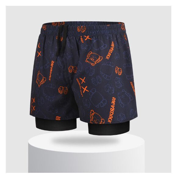 運動雙層游泳褲【2XL-3XL碼】【1號色】(下單後聯絡客服確認發貨尺碼) #H161023693