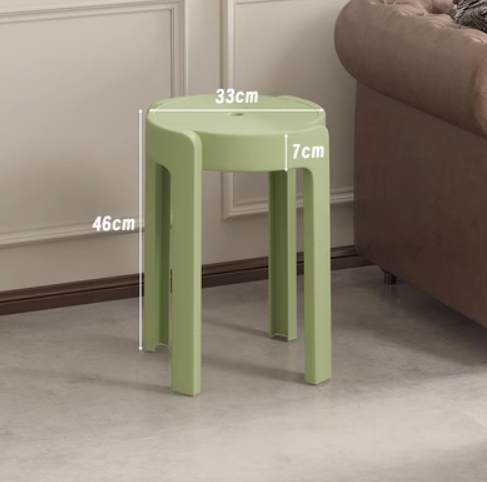家用易收納加厚塑料旋風疊凳(淺綠色*高強PP材料)(尺寸:33*46*7CM)#M209012586