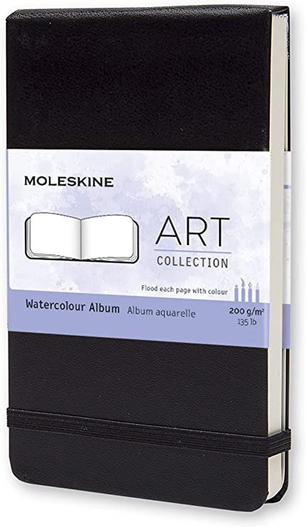 MOLESKINE ART WATERCOLOR ALBUM BLACK HARD COVER POCKET 9x14cm