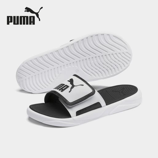 puma sliders white