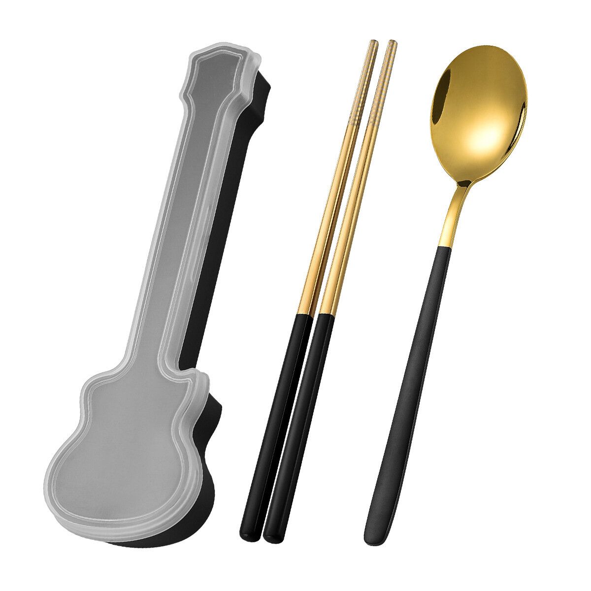 PP02593 結他餐具套裝 304不鏽鋼便攜式 ( 黑 色 ) TREASURE MAP尋寶圖