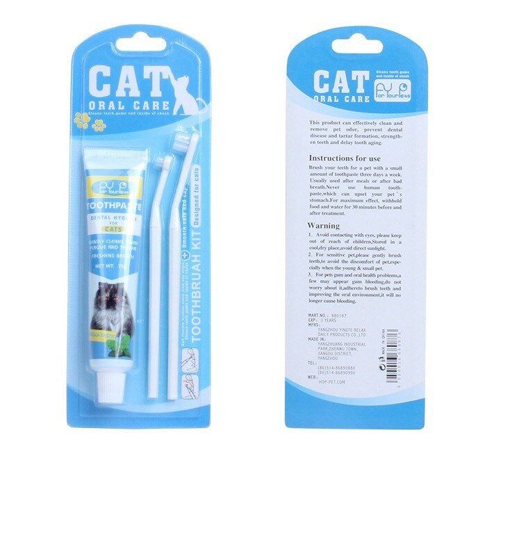 全城熱賣 Pet cat toothbrush toothpastevanilla flavor toothpaste set