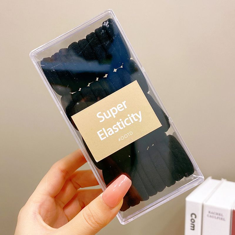 兒童高彈力皮筋髮繩頭繩頭飾(黑色【32條】)