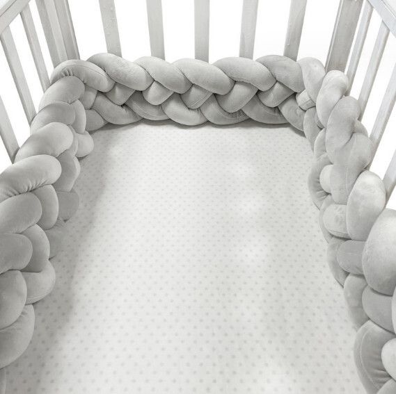 防摔防撞四股麻花編織床圍 抱枕（NO1 灰色）（4股1米）#H257020015