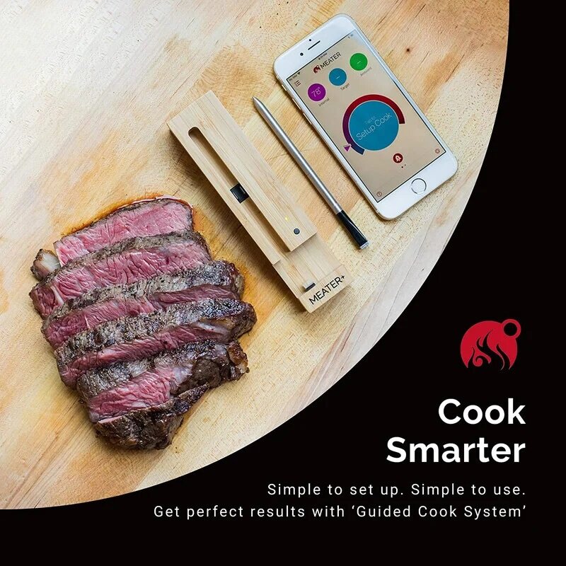 Meater Block 4-Probe 165ft Wireless Connection Premium WiFi Smart Meat  Thermometer with BBQ Grill Black Glove