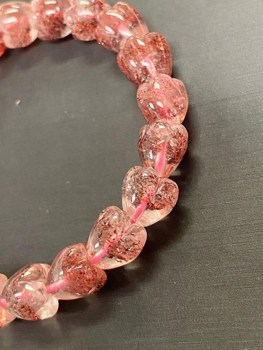 Sterling Silver Strawberry Quartz Crystal Beaded Bracelet Handmade Jew –  igemstonejewelry