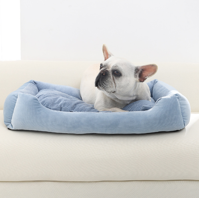 寵物狗床（顏色：藍灰色，規格：L-70*50*11cm）