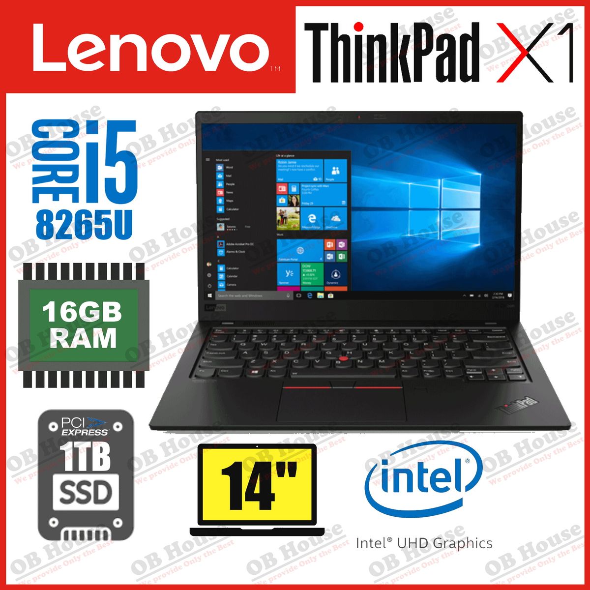 Lenovo | ThinkPad X1 Carbon (Gen 7) G7 8代i5-8265U 16GB 1TB