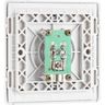 Silver SlimLine Co-Axial TV Socket single screwless clip-on front plate curved corners outlet PCSL60