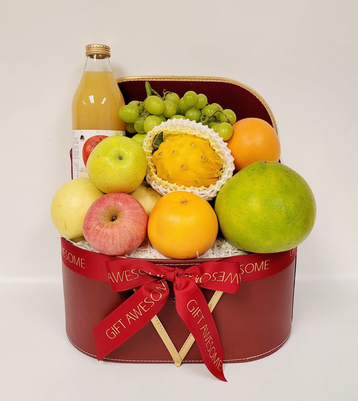 Red Festive Fruit Hamper & Juice  [ Gift / Mid-Autumn Festival / New Year / Opening / Congratulation