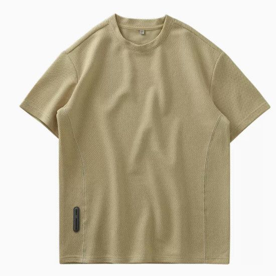 寬鬆休閑短袖T恤（M-3XL 卡其色）(下單後聯絡客服確認發貨尺碼)#F270010491