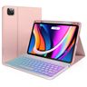 (Pink 10.9") iPad Wireless Keyboard with protective case Tablet case for iPad Air 4th, 5th and iPad