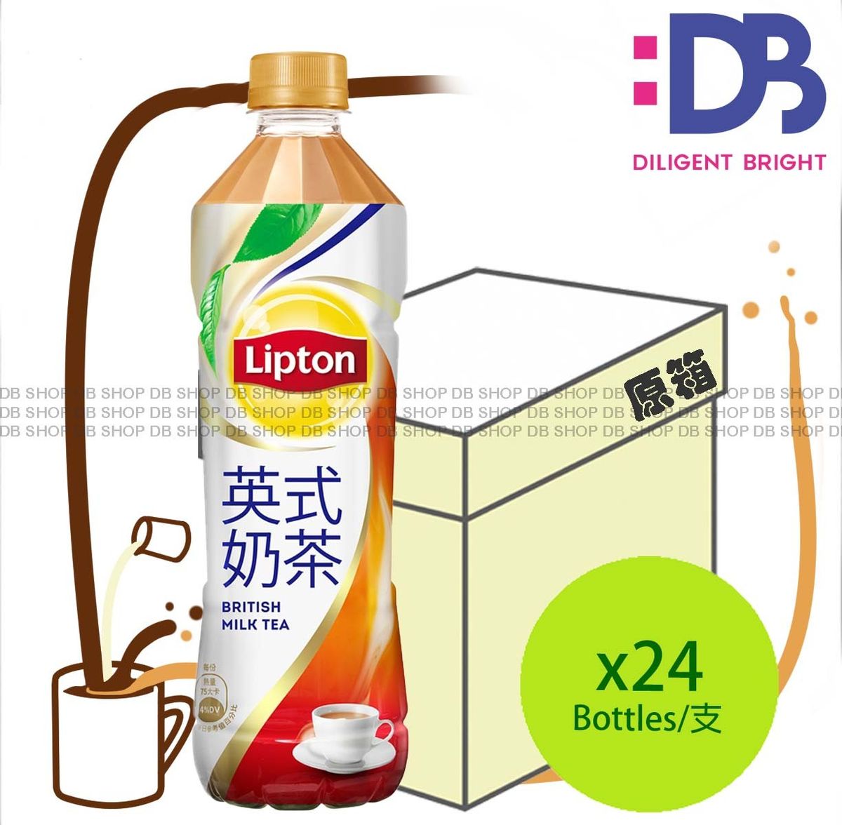 [原箱] (膠樽裝) 英式奶茶 飲品 (535ml X 24)