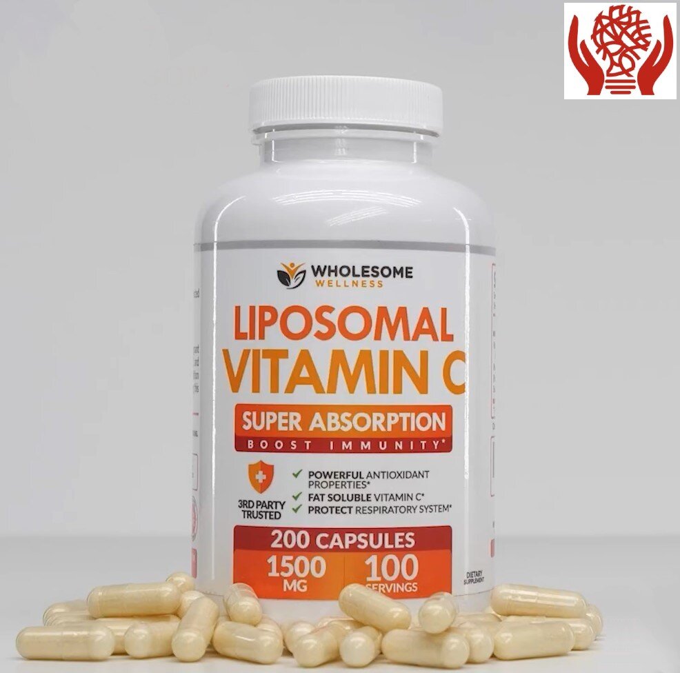 1500 mg, Liposomal Vitamin C Capsules, 200 capsules (New and Old Packaging Shipped Randomly)