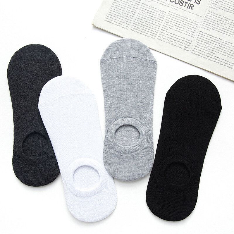 全城熱賣  [Black][3 Pairs] Men's Boat Socks - Heel with Anti-slip