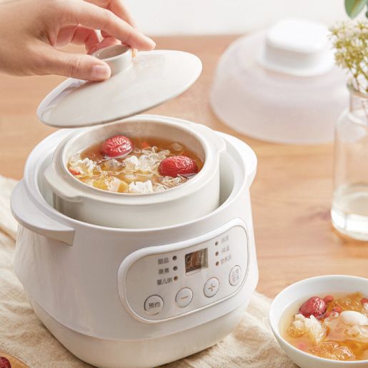 200W Home Electric Stew Pot Waterproof Electric Food Stew Ceramic Material  Stew Pot Pregnant Baby Tonic Food Warmer