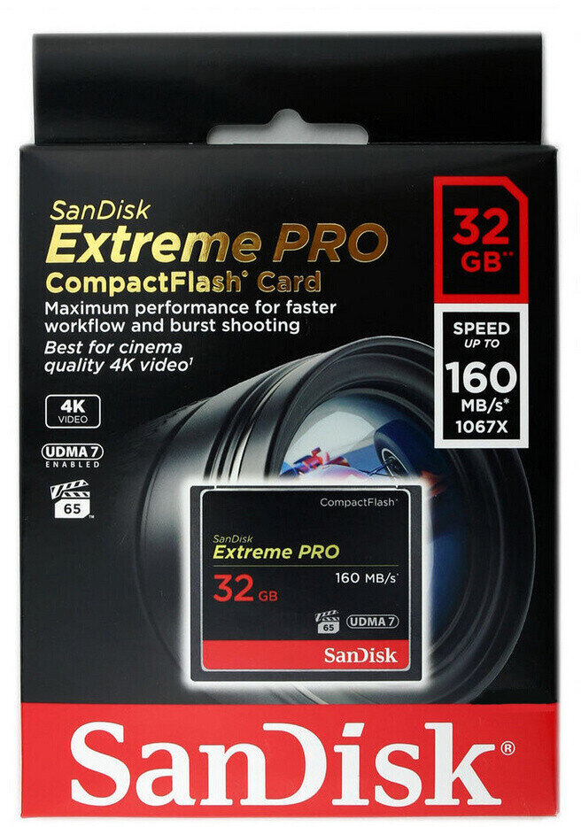 SANDISK | 32GB Extreme Pro CompactFlash Memory Card (160MB/s 