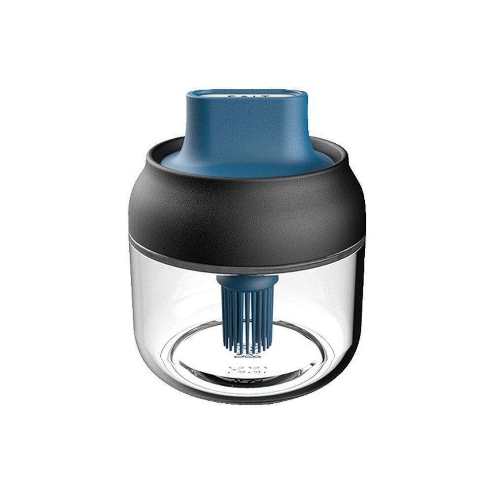 280ml-blue integrated glass seasoning jar, oil brush bottle
