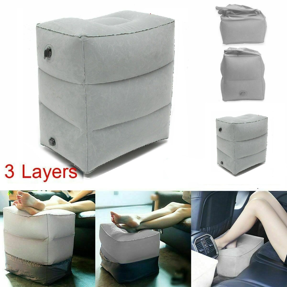 Car Accessories Ottoman Footrest Portable Travel Footstool To Sleep  Long-distance Travel Inflatable Foot Pad with Footrest