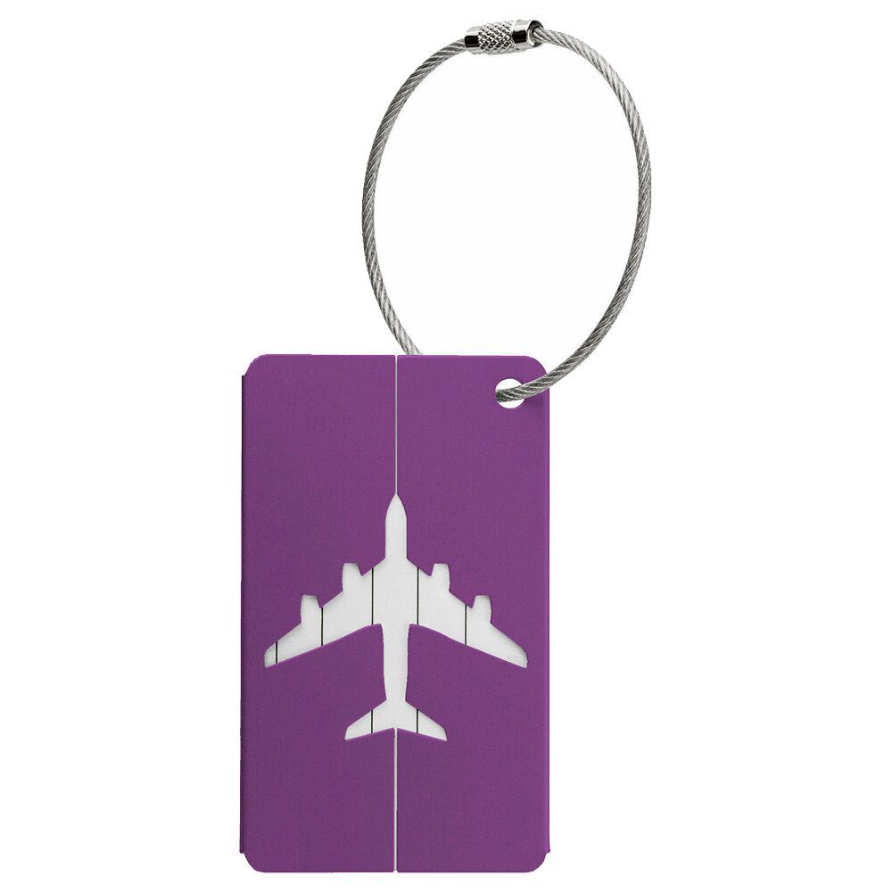 Purple aluminum alloy luggage tag brushed luggage accessories travel supplies
