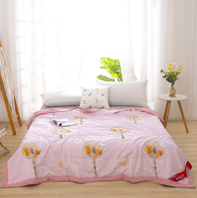 家居純棉薄被 空調被(單被 如畫粉)(下單後聯絡客服確認發貨尺碼)