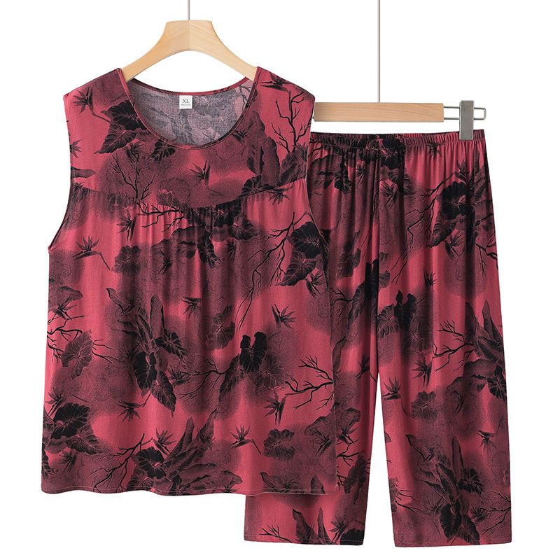 老年人無袖背心套裝( XL-3XL碼 5號色）【下單後請聯絡客服確認發貨尺碼】F001099167