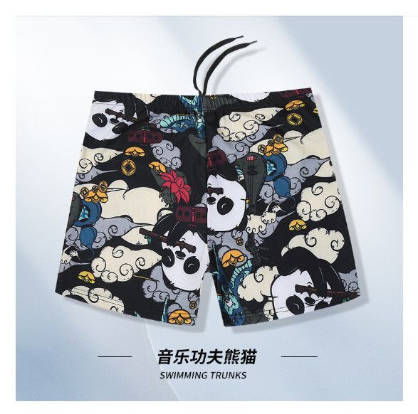 成人平角寬鬆保守泳褲【XL-3XL碼】【音樂功夫熊貓】(下單後聯絡客服確認發貨尺碼) #H161023634