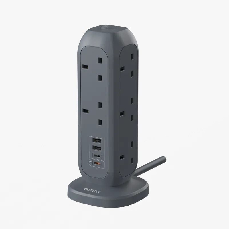 MOMAX | ONEPLUG PD20W 11位排插+4位快充USB拖板|直立式拖板 (US11) | 顏色 : 灰色 | HKTVmall ...