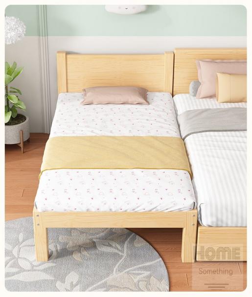 Home Something | 兒童皇國兒童實木單人床/邊拼接加闊大床/嬰兒小床