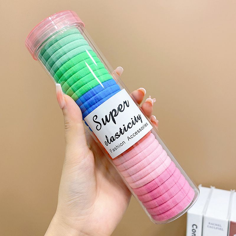 兒童高彈力橡皮筋毛巾圈髮繩髮飾頭繩頭飾(12#夏天色30根)