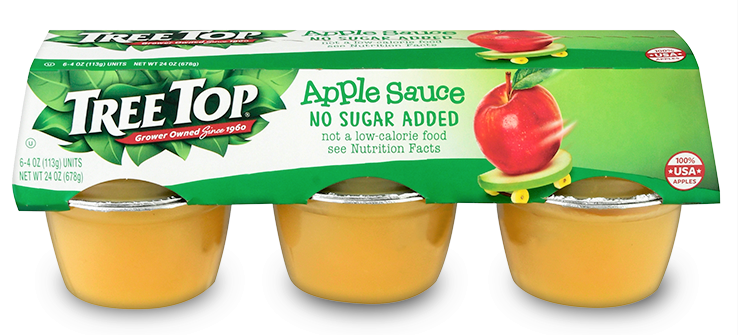 TREE TOP 蘋果蓉 蘋果醬 獨立小杯裝  #00111185  蘋果蓉 蘋果醬 獨立小杯裝 Apple Sauce (no sugar added)#新舊包裝隨機發貨