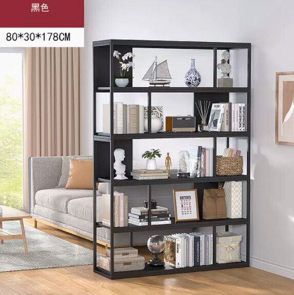 鋼製書架（單櫃款-黑色80cm）