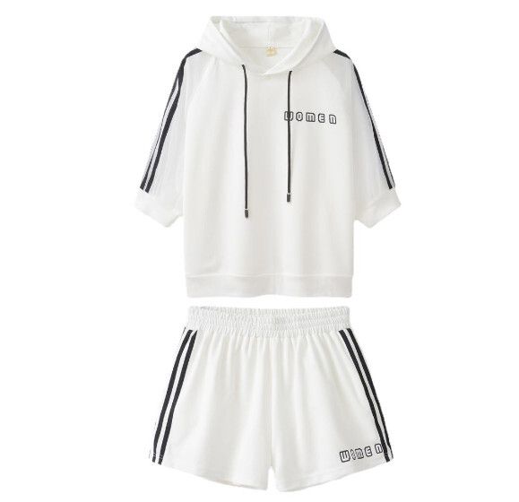 連帽休閒運動套裝【白色】 (尺碼：S-3XL碼) (下單後聯繫客服確認發貨尺碼)#F158027206