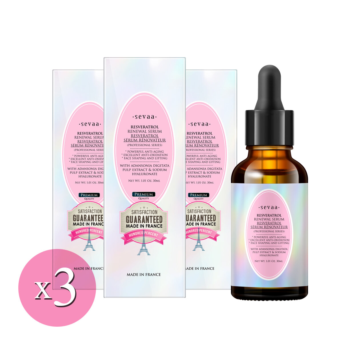 (3Boxes) Resveratrol Anti-Aging Renewal Serum 30ml